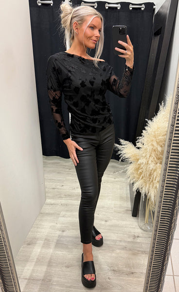 Lanna top - black glitter