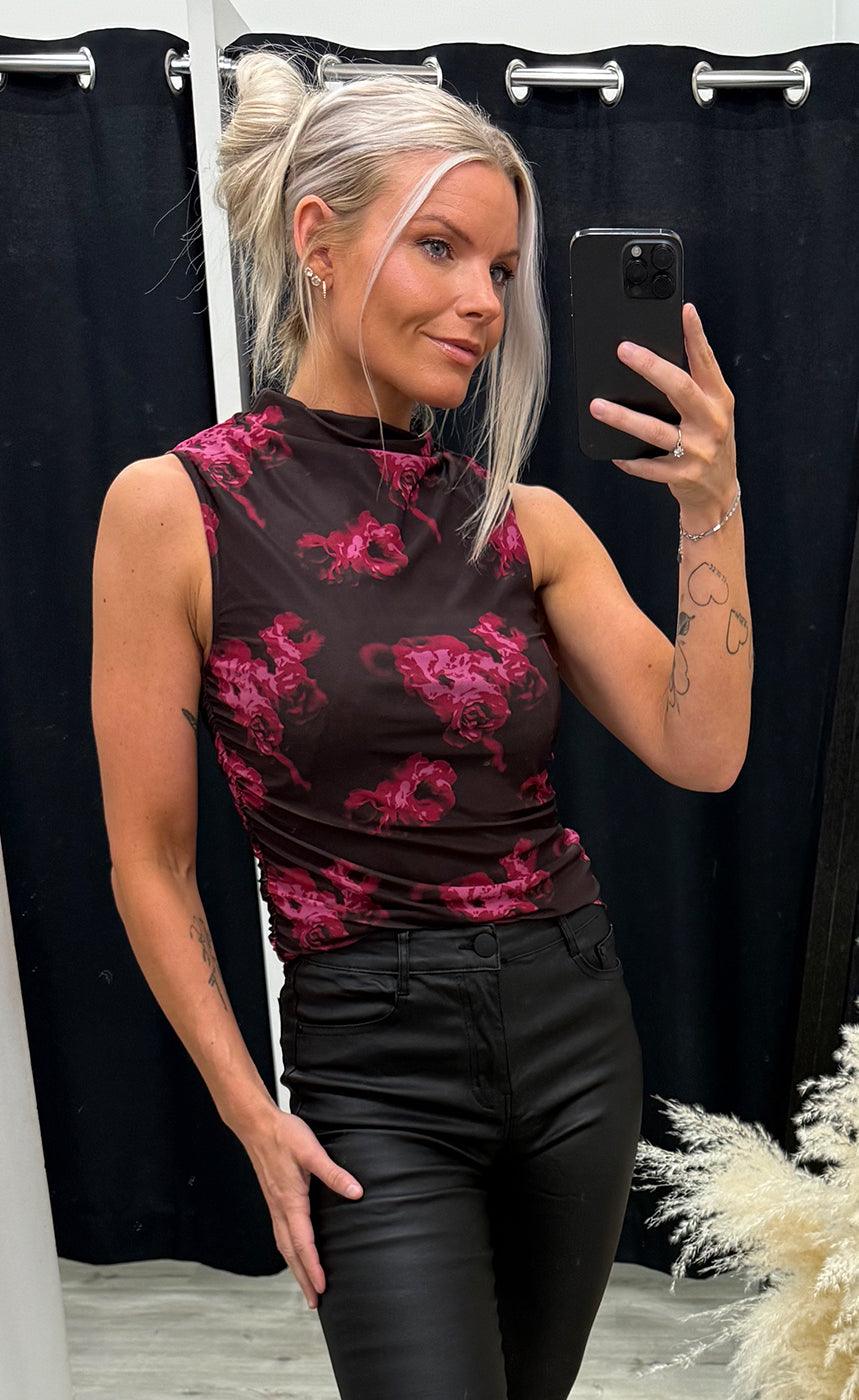 Marceline top - dark florella print