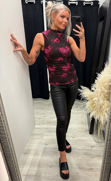 Marceline top - dark florella print