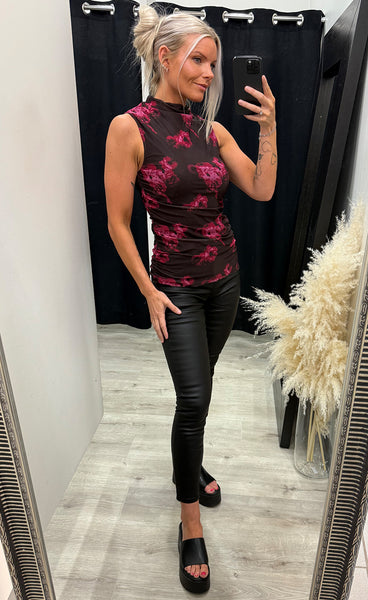 Marceline top - dark florella print