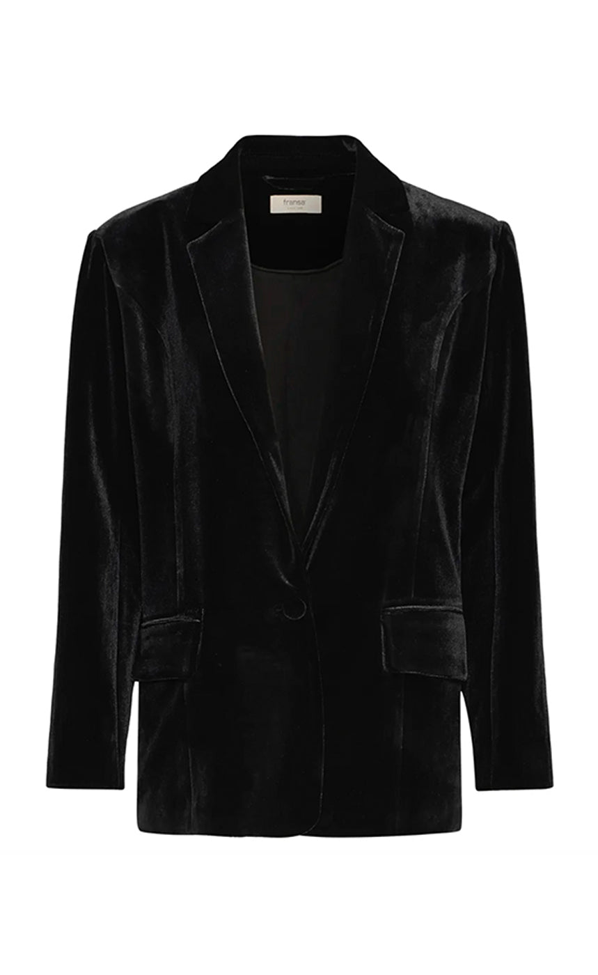 Donna velour blazer 1 - black