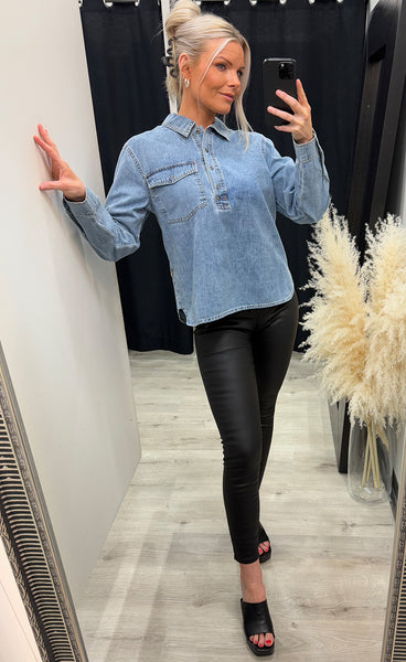Sylvie blouse - medium blue denim