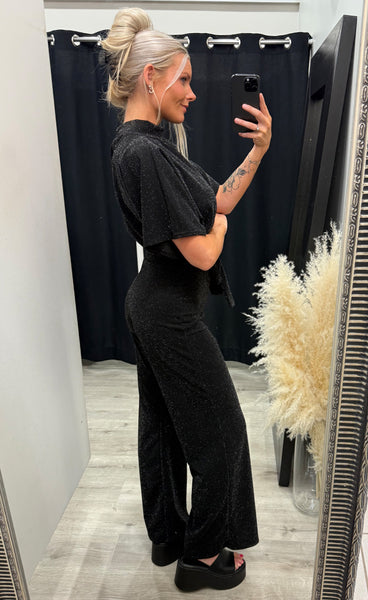 Girl jumpsuit 4 - black/silver