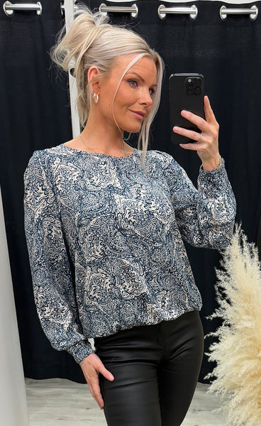 Flowy blouse 5 - navy mix