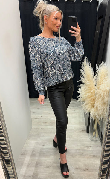 Flowy blouse 5 - navy mix