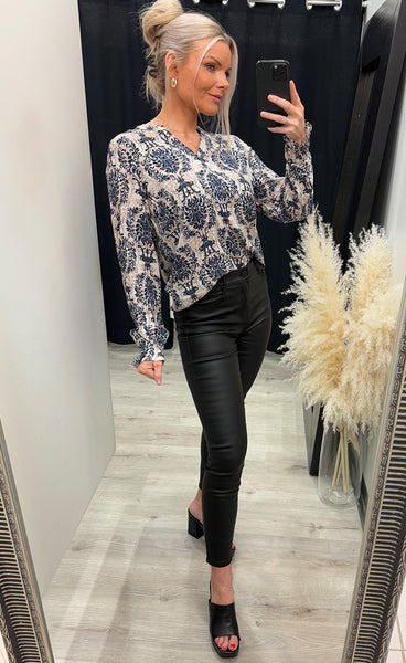 Flowy blouse 3 - beige mix