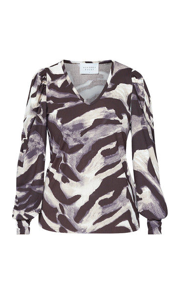 Vya v-neck - chocolate comb