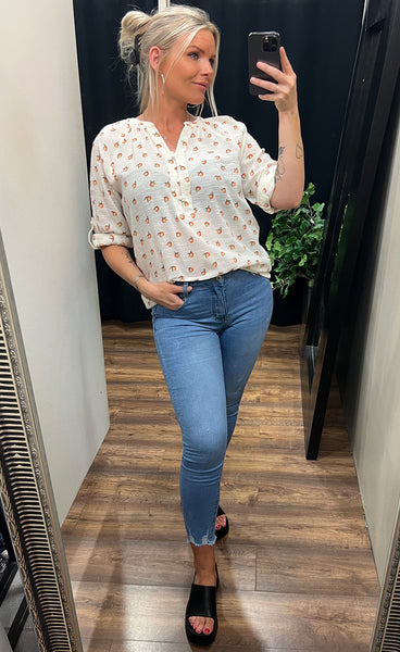 Bubble blouse 1 - orange mix