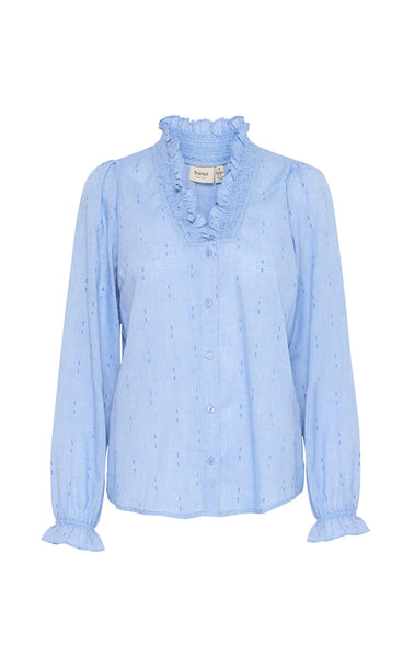 Popla shirt 1 - azure blue melange