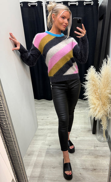 Nusuri stripe pullover - obsidian