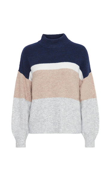Omea striped jumper - medival blue mix