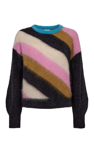 Nusuri stripe pullover - obsidian