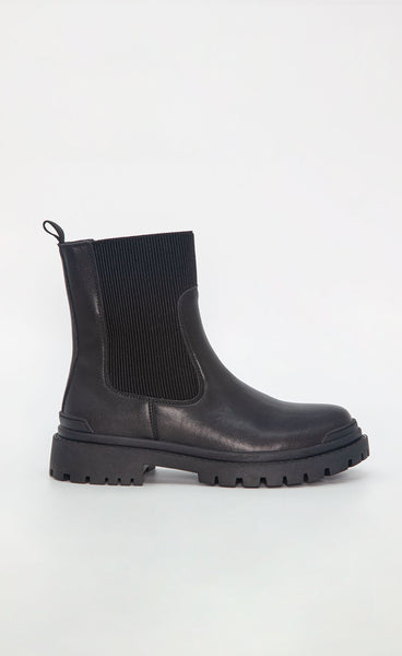 Ökklaskór 48001 LEATHER - black
