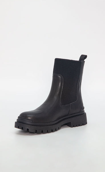 Ökklaskór 48001 LEATHER - black