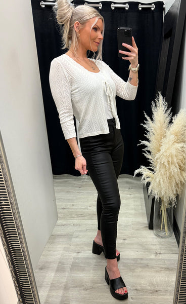 Flora cardigan 1 - whisper white