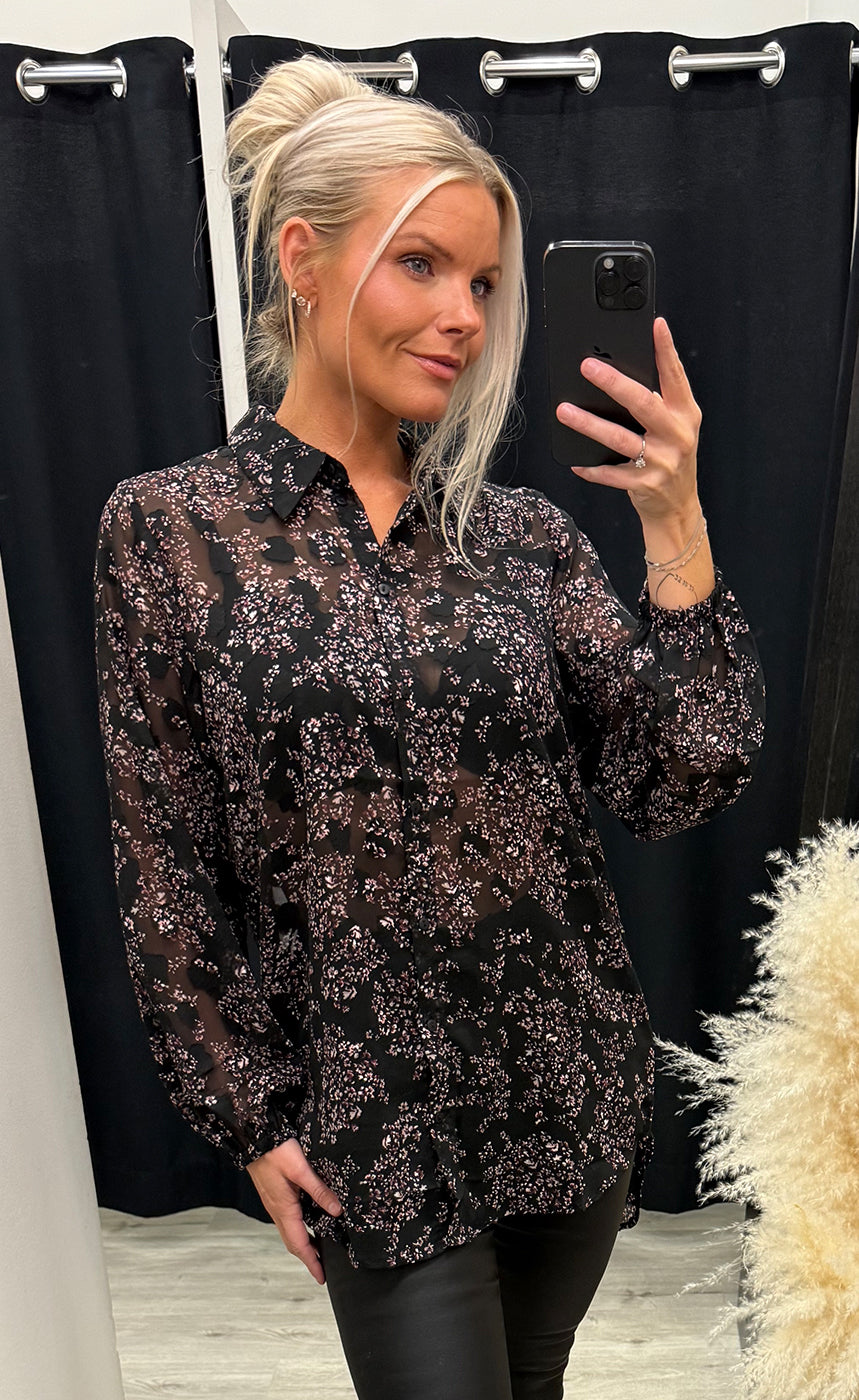 Chay shirt 1 - floral black