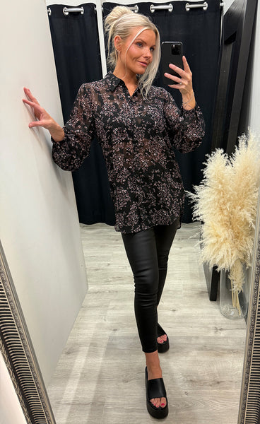 Chay shirt 1 - floral black