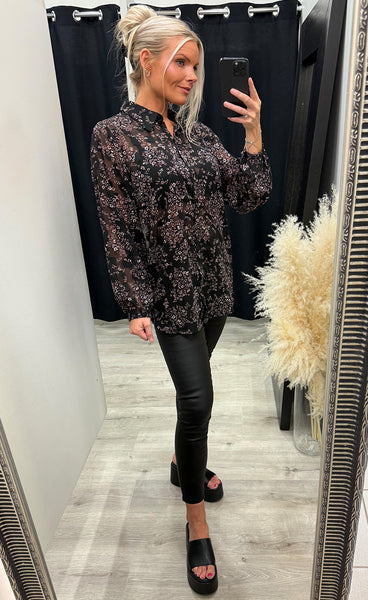 Chay shirt 1 - floral black
