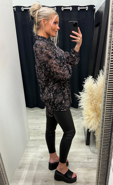 Chay shirt 1 - floral black