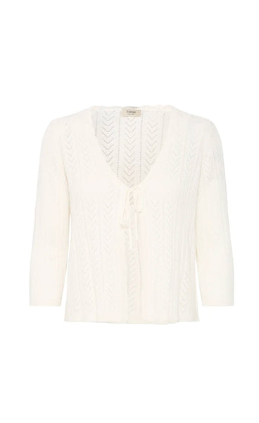 Flora cardigan 1 - whisper white