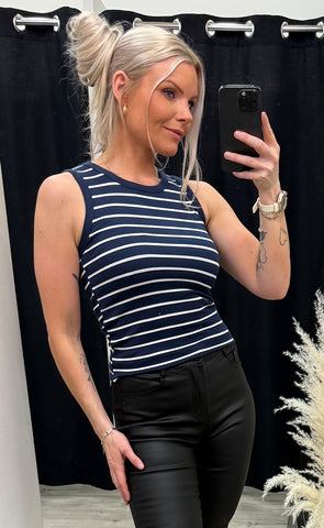 Hizamond top 14 - navy stripe