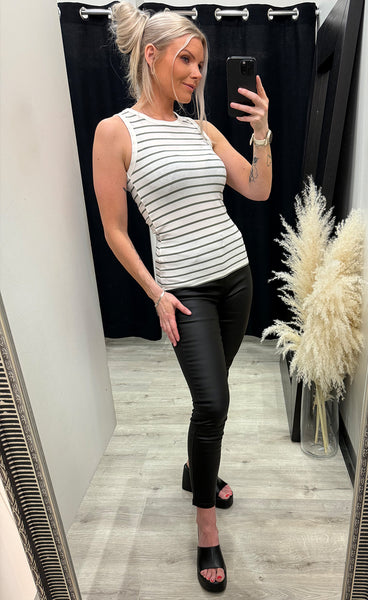 Hizamond top 14 - agave green stripe