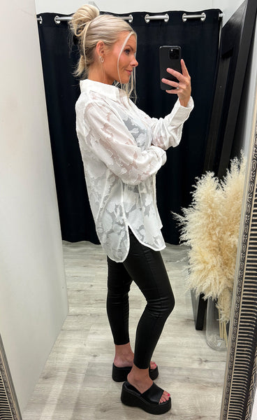 Rhinestone shirt 1 - blanc de blanc