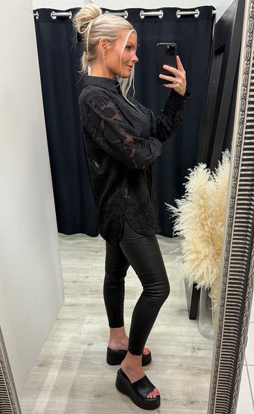 Rhinestone shirt 1 - black