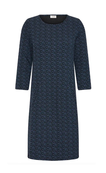 FRANSA Lelani dress 1 - navy/black multi