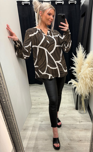 Gita blouse PLUS - black mix