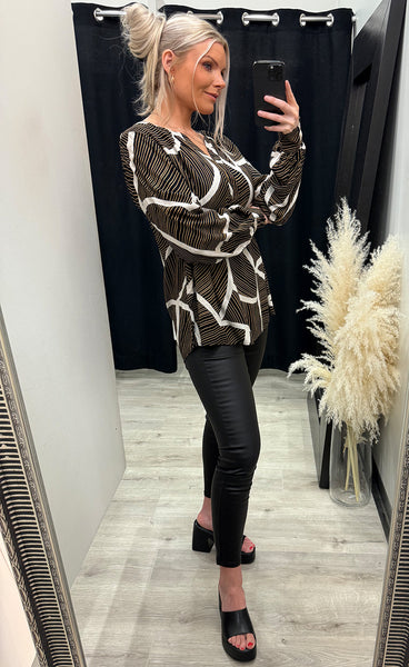 Gita blouse PLUS - black mix
