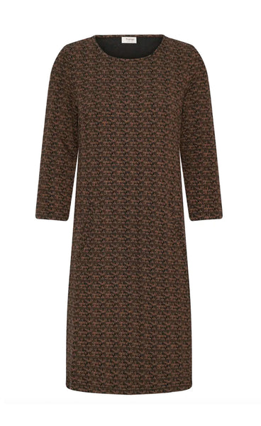 FRANSA Lelani dress 1 - cocoa jacquard