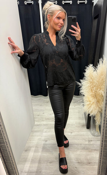 Rhinestone blouse 1 - black