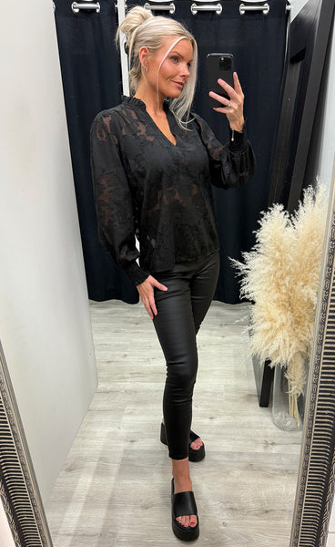 Rhinestone blouse 1 - black