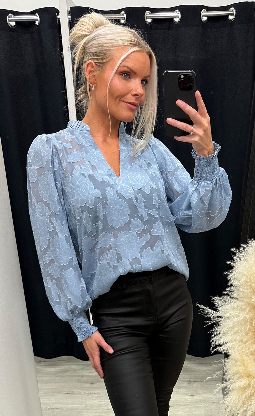 Rhinestone blouse 1 - rain washed