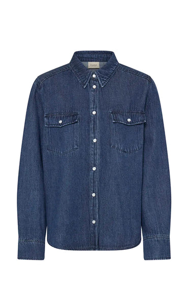 FRANSA Sunna shirt 1 - dark blue denim