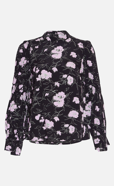 Lorina morocco blouse - black flower