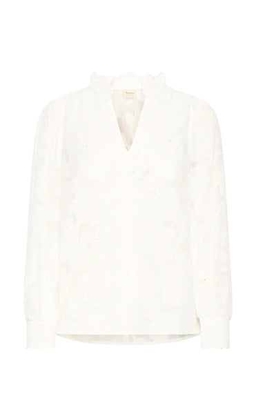 Rhinestone blouse 1 - blanc de blanc