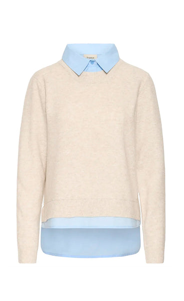 Risal pullover 1 - oatmeal/blue multi