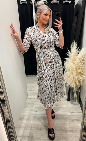 Filine midi dress - black print