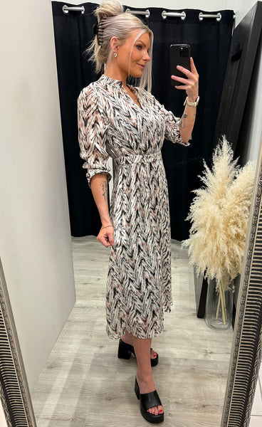 Filine midi dress - black print