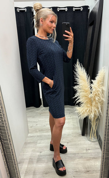 FRANSA Lelani dress 1 - navy/black multi
