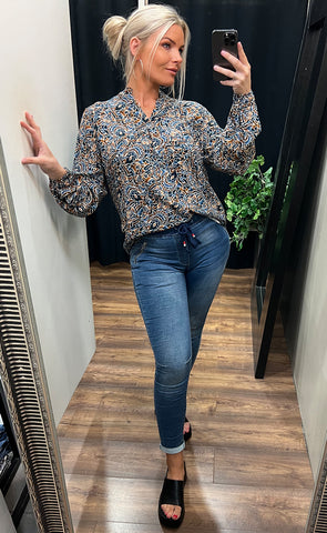 Minoa blouse - navy mix