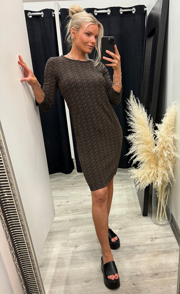 FRANSA Lelani dress 1 - cocoa jacquard