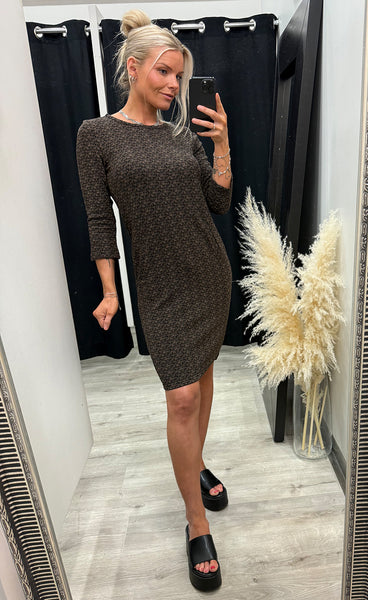 FRANSA Lelani dress 1 - cocoa jacquard