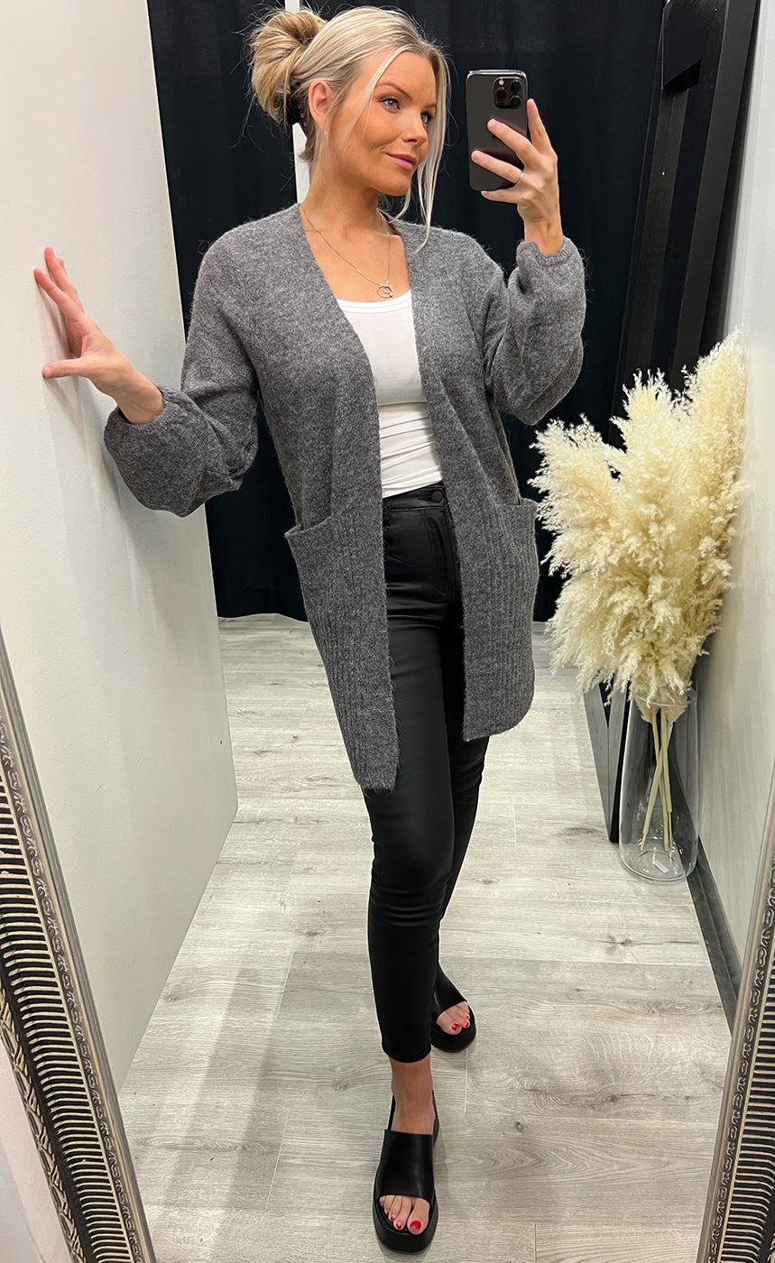 Kamara cardigan - dark grey melange
