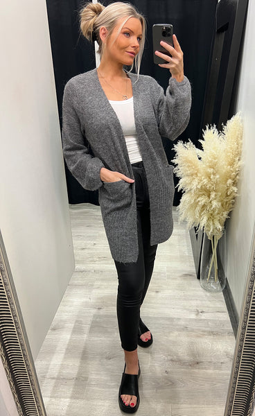 Kamara cardigan - dark grey melange