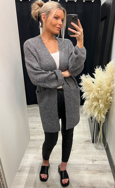 Kamara cardigan - dark grey melange