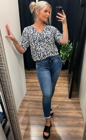 Fanita blouse - navy mix