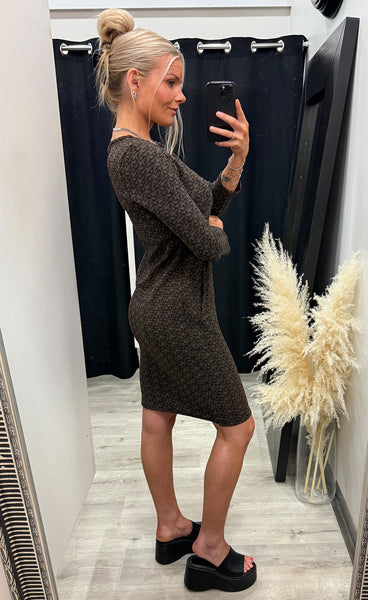 FRANSA Lelani dress 1 - cocoa jacquard